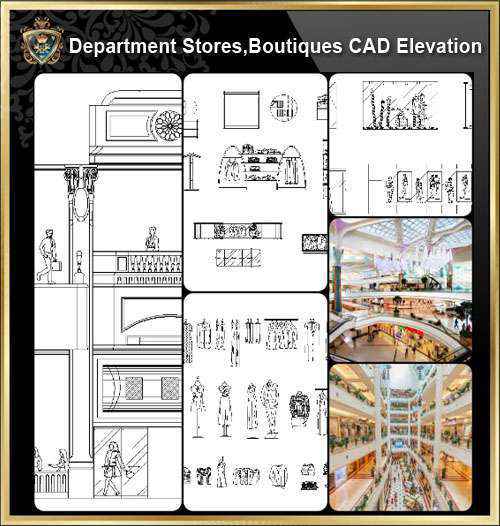 ★【Shopping Centers,Store CAD Design Elevation,Details Elevation Bundle】V.4@Shopping centers, department stores, boutiques, clothing stores, women's wear, men's wear, store design-Autocad Blocks,Drawings,CAD Details,Elevation