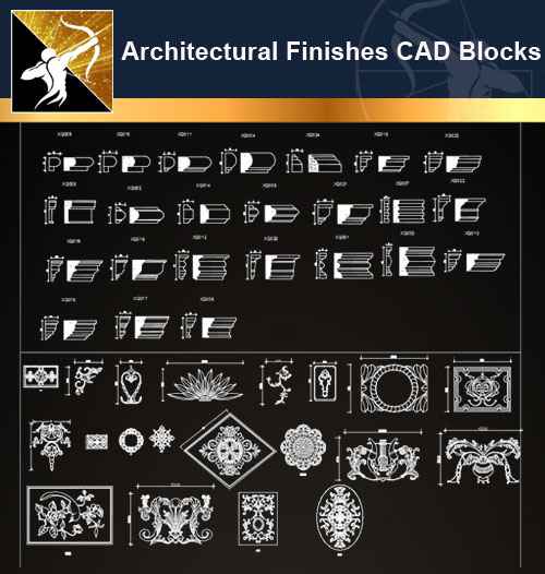 ★【Architectural Finishes CAD blocks】@Autocad Decoration Blocks,Drawings,CAD Details,Elevation