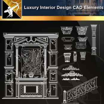 ★【Luxury Interior Design CAD Elements】@Autocad Decoration Blocks,Drawings,CAD Details,Elevation
