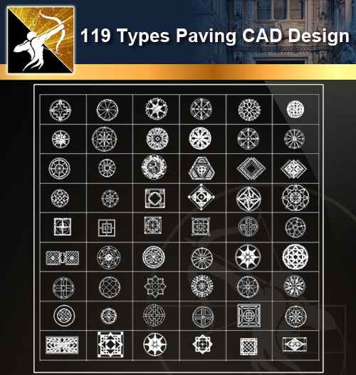 ★【119 Types CAD Paving Blocks】@Autocad Decoration Blocks,Drawings,CAD Details,Elevation