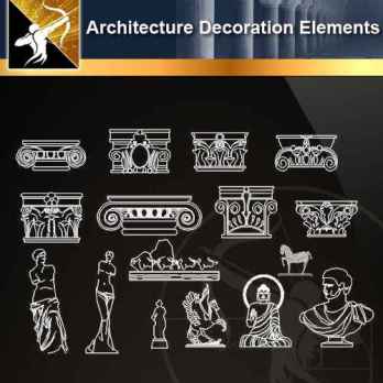 ★【 Architecture Decoration Elements V.1】@Autocad Decoration Blocks,Drawings,CAD Details,Elevation