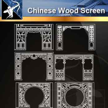 ★【 Chinese Wood Screen CAD Drawings】@Autocad Blocks,Drawings,CAD Details,Elevation