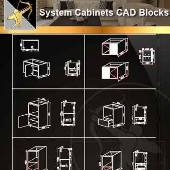 ★【 System Cabinets CAD Drawings V.1】@Autocad Blocks,Drawings,CAD Details,Elevation