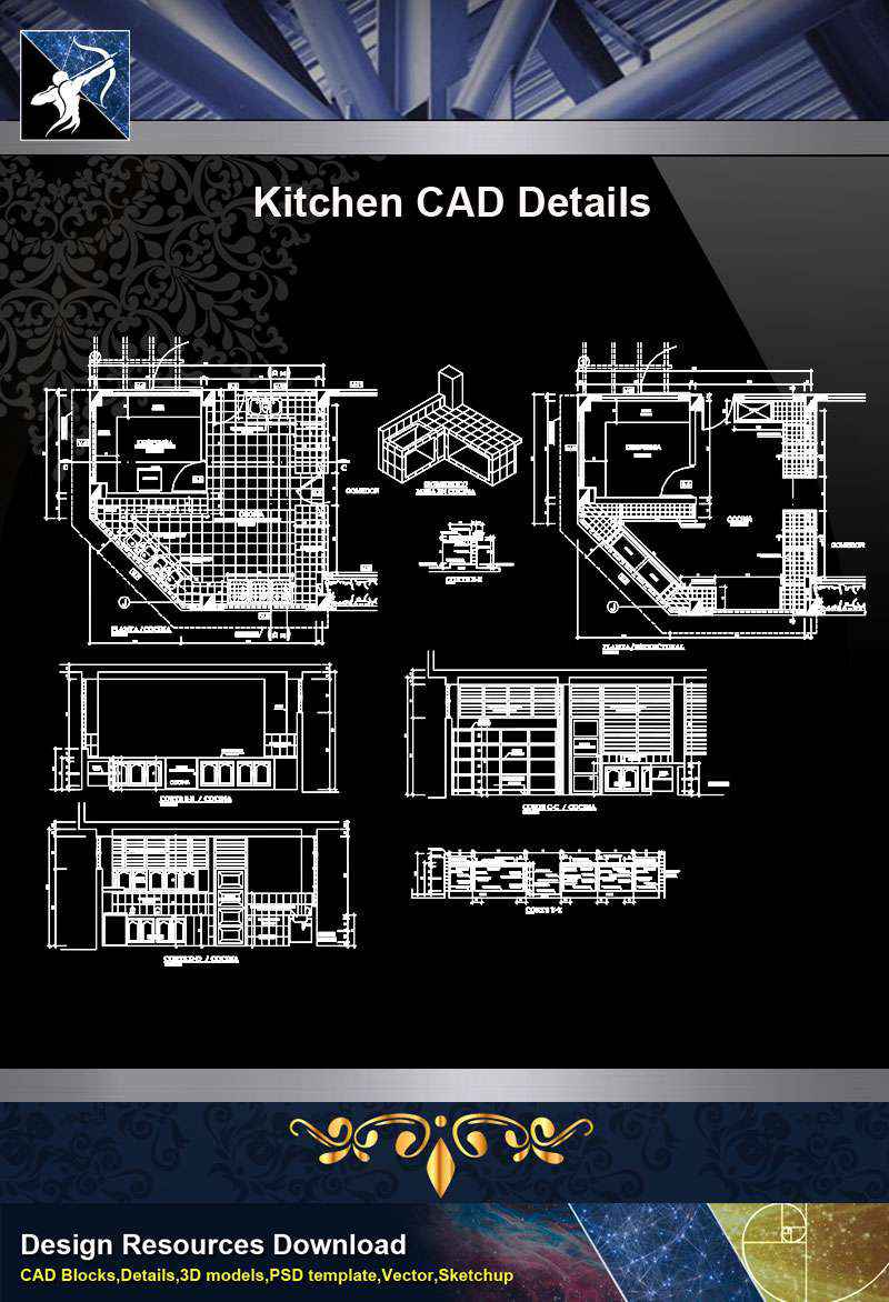 【Architecture CAD Details Collections】Kitchen CAD Detail and Design
