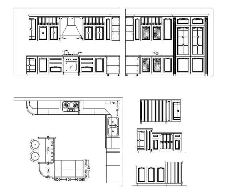 Various Kitchen Cabinet Autocad Blocks And Elevation V 2】all Kinds Of