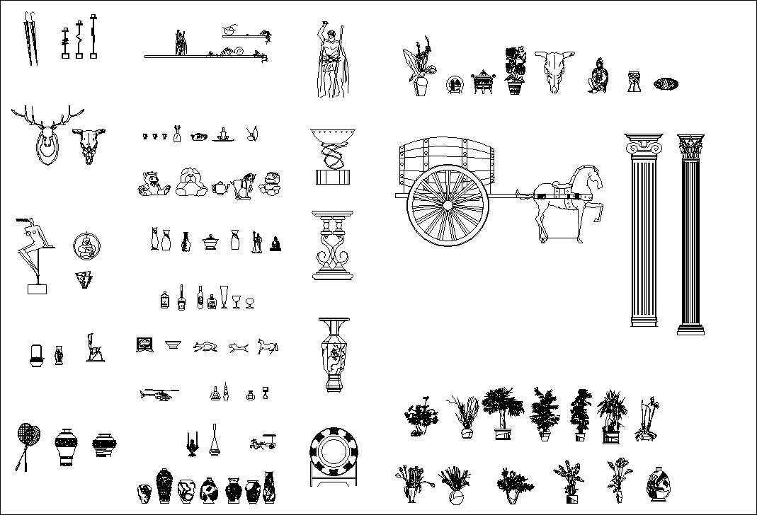 Decorations and ornaments Autocad Blocks Collections】All kinds of
