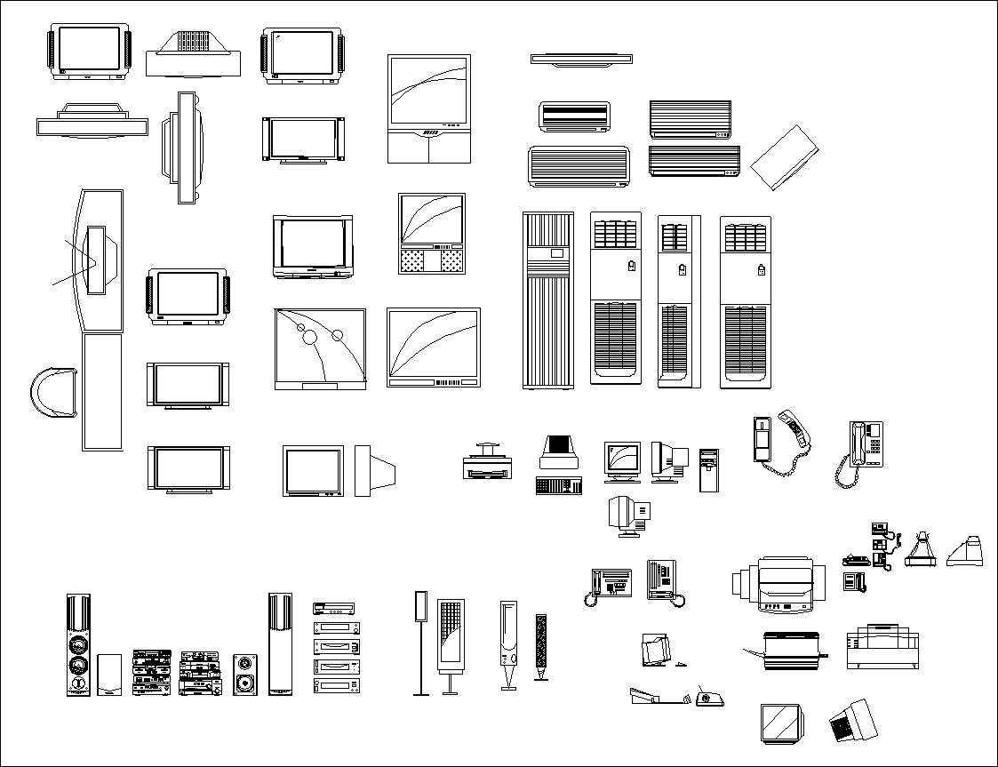 Electrical Appliances Autocad  Blocks  Collections All kinds 